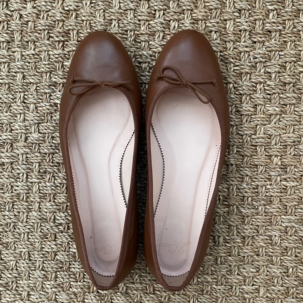J. Crew Brown Leather Ballet Flats 9